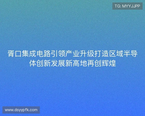 胥口集成电路引领产业升级打造区域半导体创新发展新高地再创辉煌 胥口集成电路引领产业升级打造区域半导体创新发展新高地再创辉煌